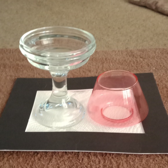 PartyLite candle holder with pink top. - Picture 2 of 2